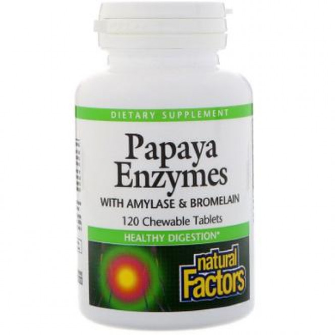 Digestive enzymes, papain, Natural Factors, 120 tablets 236, 33086 .. Discounts, promotions, 100% original products. Worldwide shipping, free shipping, world, health, cosmetics, fitness