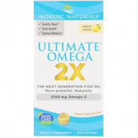 Fish Oil, Ultimate Omega 2X, Nordic Naturals, 2,150 mg, 120 Softgels, 33095
 