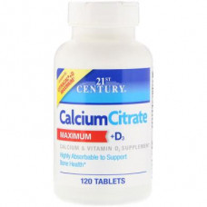 Calcium D3, Calcium + D3, 21st Century, 120 tablets, 33159
 