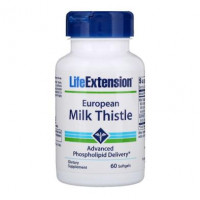 Силимарин (расторопша), European Milk Thistle, Life Extension, 60 желатиновых капсул, 34754
  