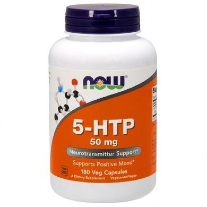 5-HTP, 5- гидрокси L- триптофан, Now Foods, 50 мг, 180 капсул, 34886
  