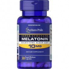 Мелатонин, Melatonin, Puritans Pride, 10 мг, 30 капсул (пробная версия), 34902
  