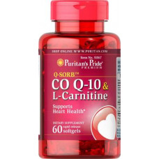 Коэнзим Q-10 + L-карнитин, Q-SORB™ Co Q-10 plus L-Carnitine, Puritans Pride, 250 мг, 60 капсул, 34911
  