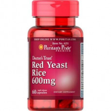 Красный дрожжевой рис, Red Yeast Rice, Puritans Pride, 600 мг, 60 капсул, 34926
  