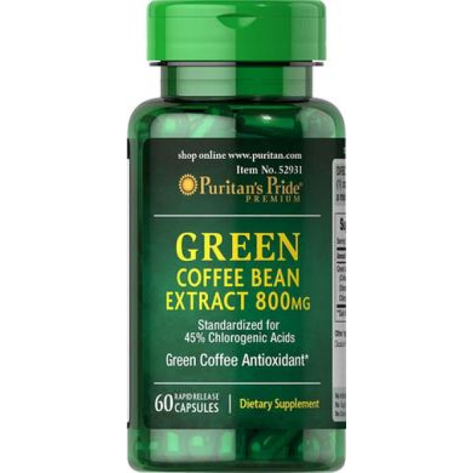 Green coffee, Green Coffee Bean, Puritan's Pride, 800 mg, 60 capsules 526, 34933 .. Discounts, promotions, 100% original products. Worldwide shipping, free shipping, peace, health, cosmetics, fitness