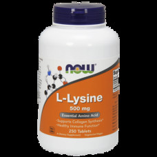 Lysine, L-Lysine, Now Foods, 500 mg, 250 Tablets, 9147
 