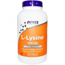 Лизин, L-Lysine, Now Foods, 500 мг, 250 капсул, 03535
  