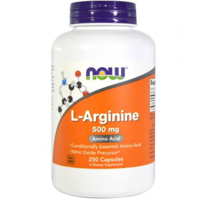 Аргинин, L-Arginine, Now Foods, 500 мг, 250 капсул, 03536
  