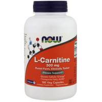 Карнитин тартрат, L-Carnitine, Now Foods, 500 мг, 180 капсул, 03547
  