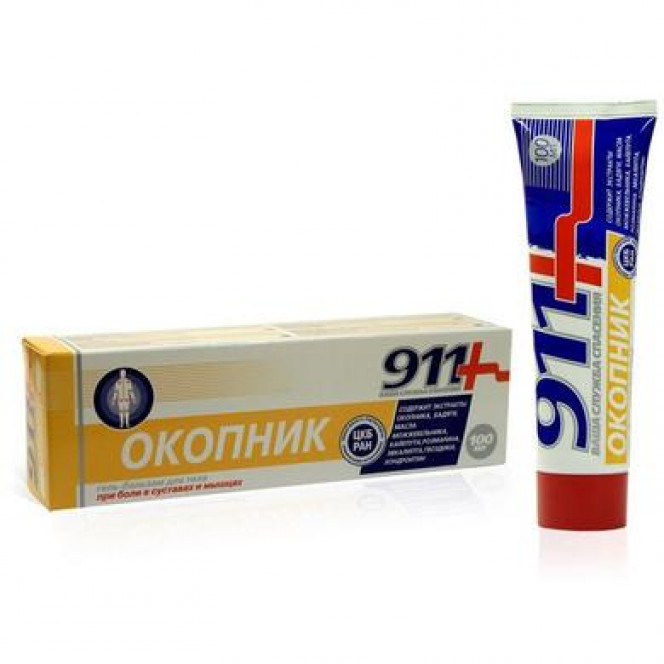 Gel-balm, Comfrey for pain in joints and muscles, 911, 100 ml, z00657
 