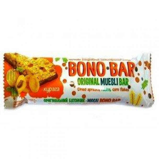 Muesli bar BONO BAR, with dried apricots, Vale, 40 g 9, z00742 .. Discounts, promotions, 100% original products. Delivery worldwide, free shipping, peace, health, cosmetics, fitness