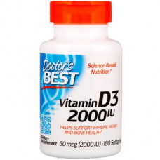 Vitamin D3, Vitamin D3, Doctors Best, 2000 IU, 180 capsules, z01125
 