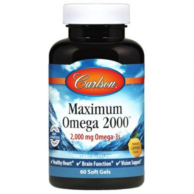 Максимум Омега, Maximum Omega, Carlson Labs, 2000 мг, 60 капсул, z01152
  