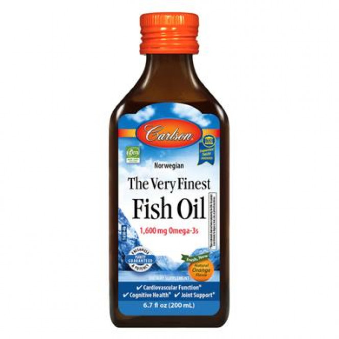 Рыбий жир, Fish Oil, Carlson Labs, норвежский, апельсин, 200 мл, z01153
  