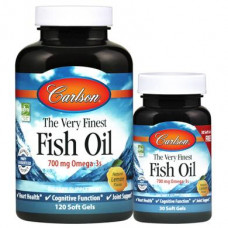 Fish Oil, Lemon Flavored, Fish Oil, Carlson Labs, 700 mg, 120 + 30 Capsules, z01154
 