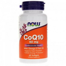 Коэнзим Q10 + Оmega3, Now Foods, 60 гелевых капсул, z01553
  