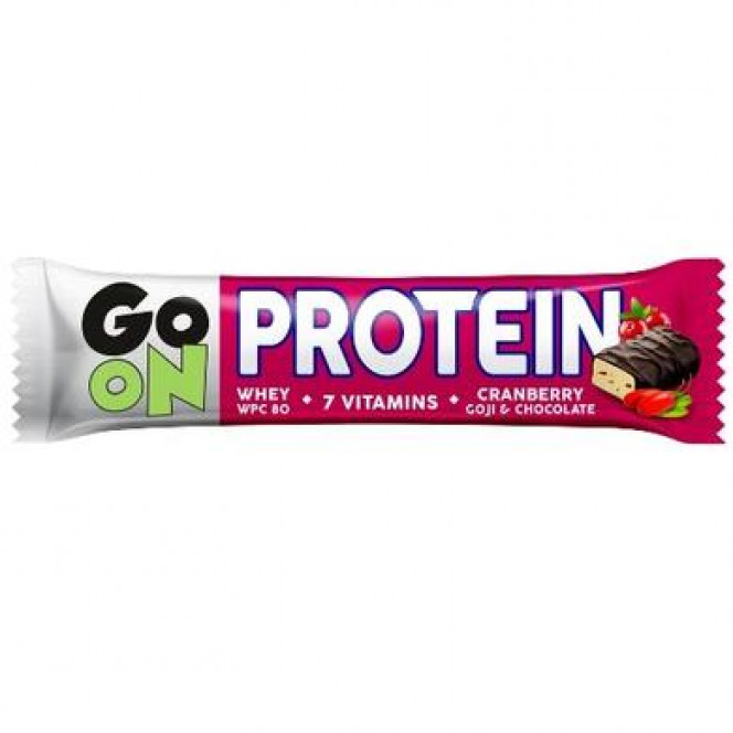 Батончик, Protein wpc 20%, клюква, GoOn Nutrition, 50 г, z01637
  