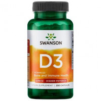 Витамин Д3, Vitamin D3, Swanson, 2000 МЕ (50 мкг), 250 капсул, z02494
  