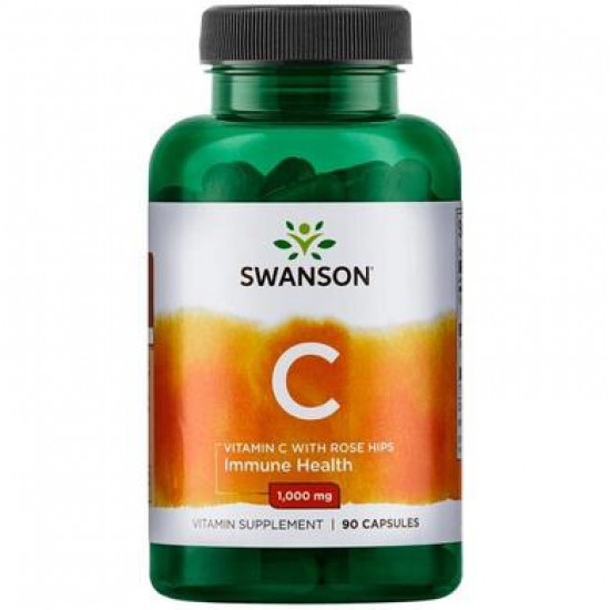 Vitamin C with Rose Hips, Swanson, 1000 mg, 30 capsules, z02489
 