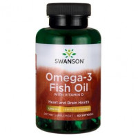 Omega-3 Fish Oil with Vitamin D, Omega-3 Fish Oil with Vitamin D, Swanson, 1000 mg, lemon flavor, 60 softgels, z02508
 