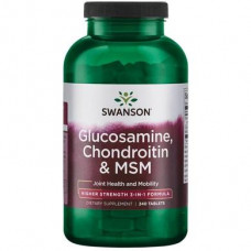 Glucosamine, Chondroitin and MSM, Glucosamine, Chondroitin and MSM, Swanson, 500/400/200 mg, 240 Tablets, z02510
 