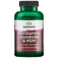 Glucosamine, Chondroitin and MSM, Glucosamine, Chondroitin and Msm, Swanson, 250/200/150 mg, 120 tablets, z02526
 