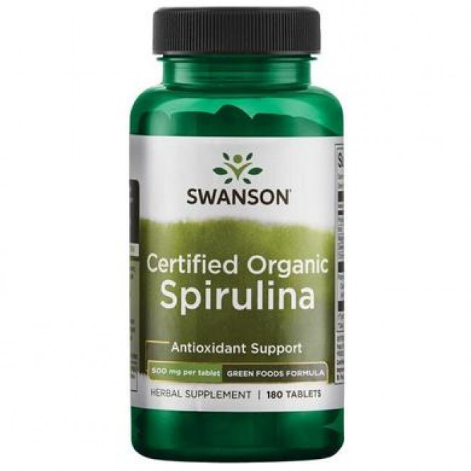 Spirulina, GreenFoods, Swanson, 500 mg, 180 Tablets, z02529
 