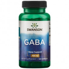 GABA (gamma aminobutyric acid), GABA, Swanson, 500 mg, 100 capsules, z02534
 