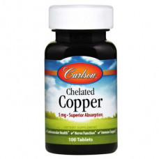 Chelated Copper, Carlson Labs, 5 mg, 100 Tablets, z02793
 