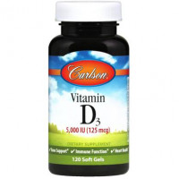 Витамин Д-3, Vitamin D3, Carlson Labs, 5000 МЕ, 120 гелевых капсул, z02795
  