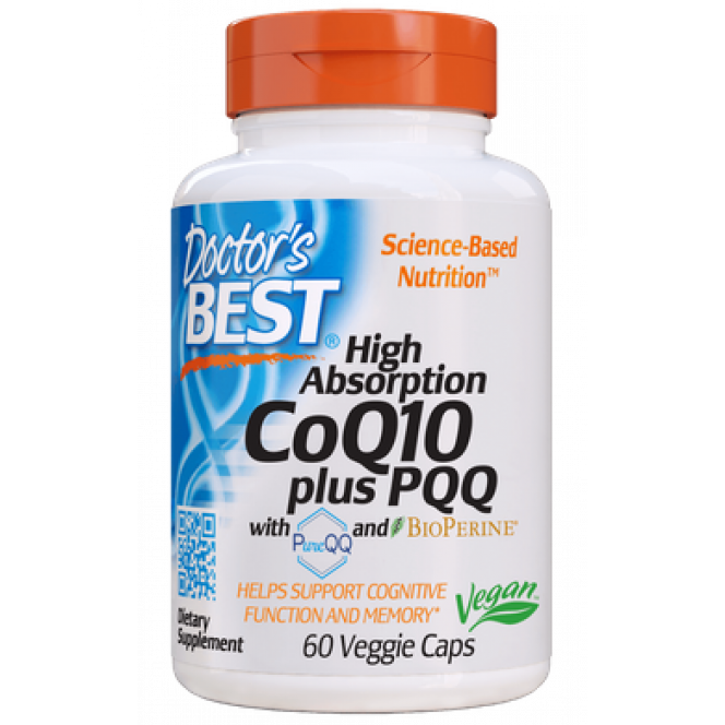 Coenzyme CoQ10 plus PQQ, High Absorption CoQ10 plus PQQ with PureQQ and BioPERINE, Doctor's Best, 60 capsules 1 368, z02828 .. Discounts, promotions, 100% original products. Worldwide shipping, free shipping, world, health, cosmetics, fitness