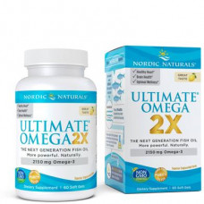 Омега-2-х, Ultimate Omega 2X, Nordic Naturals, вкус лимона, 60 гелевых капсул, z02831
  