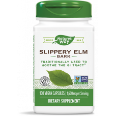 Скользкий вяз, Slippery Elm Bark, Natures Way, 400 мг, 100 капсул, z02859
  