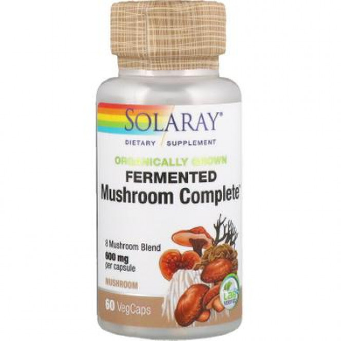 Medicinal mushrooms, blend, organic, fermented, Organically Grown Fermented Mushroom Complete, Solaray, 600 mg, 60 capsules 540, z02864 .. Discounts, promotions, 100% original products. Worldwide shipping, free shipping, world, health, cosmetics, fitness