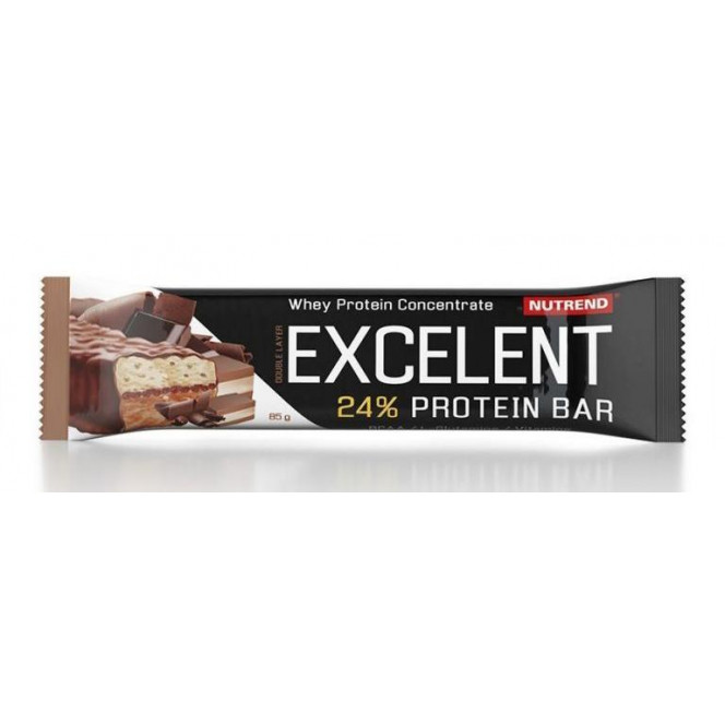 Bar Excelent Protein bar Double, Nutrend, chocolate + nougat with cranberry flavor, 1 piece x 85 g 57, z03721 .. Discounts, promotions, 100% original products. Worldwide delivery, free shipping, world, health, cosmetics, fitness