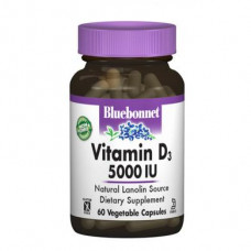 Vitamin D3, Vitamin D3, Bluebonnet Nutrition, 5000 IU, 60 Capsules, z04063
 