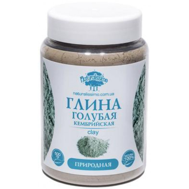 Blue clay (Cambrian), Naturalissimo, 500 g can 114, z04539 .. Discounts, promotions, 100% original products. Worldwide shipping, free shipping, peace, health, cosmetics, fitness