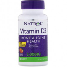 Vitamin D3, Vitamin D3, Natrol, Strawberry Flavor, 2000 IU, 90 Tablets, z04650
 