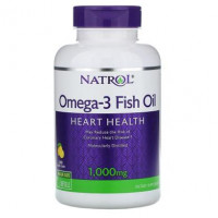 Рыбий жир (Omega-3 Fish oil), Natrol, вкус лимона, 1000 мг, 60 капсул, z04671
  