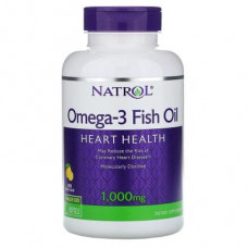 Рыбий жир (Omega-3 Fish oil), Natrol, вкус лимона, 1000 мг, 60 капсул, z04671
  