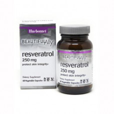 Ресвератрол, Resveratrol Beautiful Ally, Bluebonnet Nutrition, 250 мг, 60 растительных капсул, z04714
  