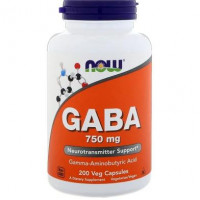 GABA (Gamma Aminobutyric Acid), Now Foods, 750 mg, 200 Capsules, z04716
 