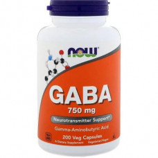 GABA (Гамма-Аминомасляная Кислота), Now Foods, 750 мг, 200 капсул, z04716
  