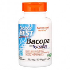 Бакопа, Bacopa (With Synapsa), Doctors Best, 320 мг, 60 капсул, z05157
  