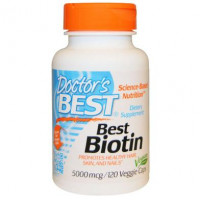 Биотин (B7), Best Biotin, Doctors Best, 5000 мкг, 120 гелевых капсул, Z05168
  