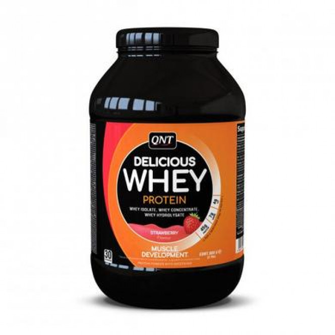 Протеин, Delicious Whey Protein, Qnt, вкус печенье с кремом, 908 г, Z05491
  