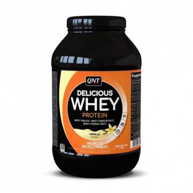 Protein, Delicious Whey Protein, Qnt, Strawberry Flavor, 908 g, Z05492
 