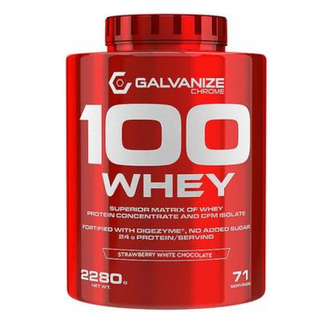 Протеин, 100 whey, Galvanize Chrome, вкус клубника-белый шоколад, 2280 г, Z05609
  