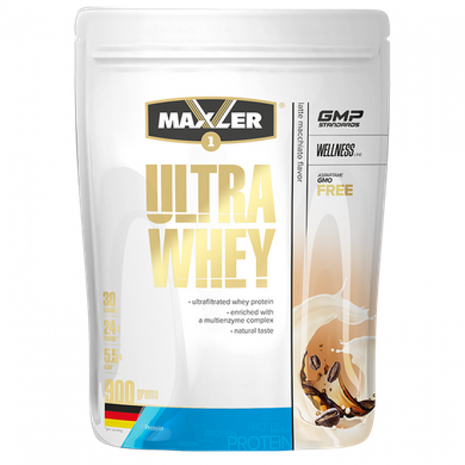 Protein, Ultra Whey, Maxler, latte macchiato flavor, 900 g 646, Z05665 .. Discounts, promotions, 100% original products. Worldwide shipping, free shipping, world, health, cosmetics, fitness