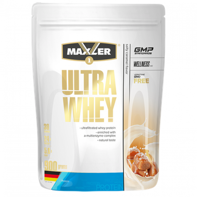 Protein, Ultra Whey, Maxler, Salted Caramel Flavor, 900 g, Z05668
 